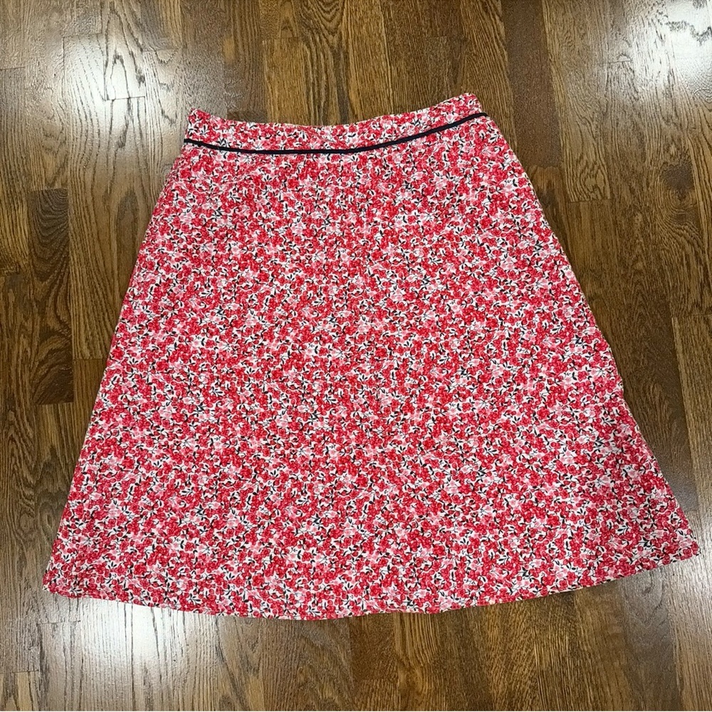 Christopher & Banks Cotton  Floral Red Skirt Size 12